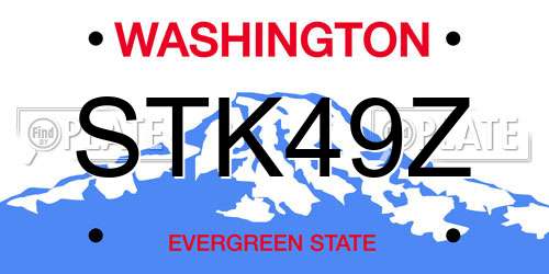 STK49Z Washington License Plate