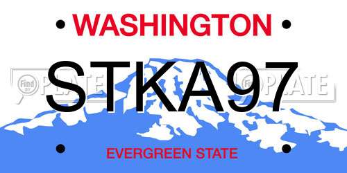 STKA97 Washington License Plate