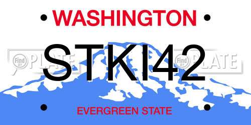 STKI42 Washington License Plate