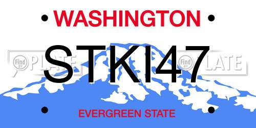 STKI47 Washington License Plate