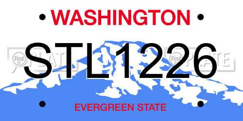 STL1226 Washington License Plate