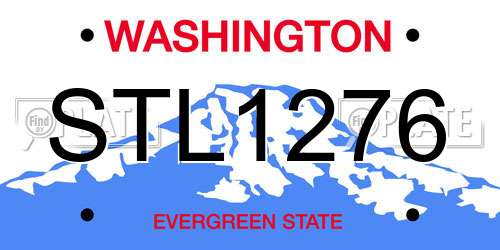 STL1276 Washington License Plate