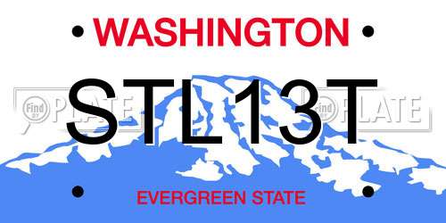 STL13T Washington License Plate