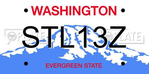 STL13Z Washington License Plate