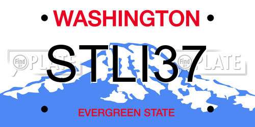 STLI37 Washington License Plate