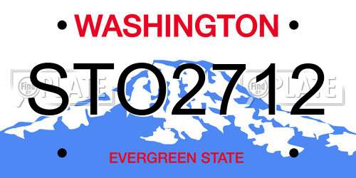 STO2712 Washington License Plate