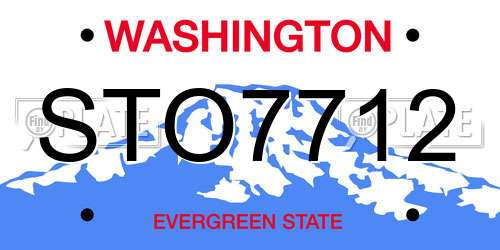 STO7712 Washington License Plate