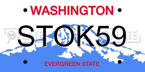 STOK59 Washington License Plate