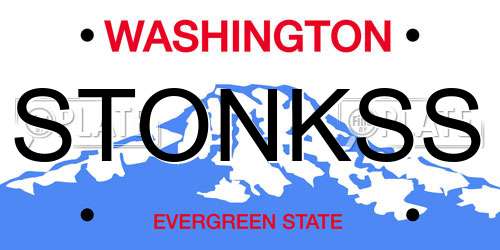 STONKSS Washington License Plate