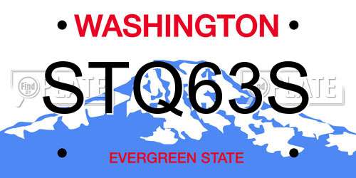 STQ63S Washington License Plate