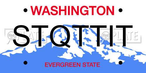 STQTTIT Washington License Plate