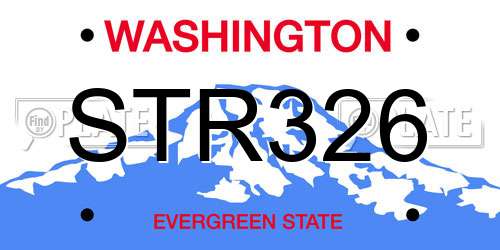STR326 Washington License Plate
