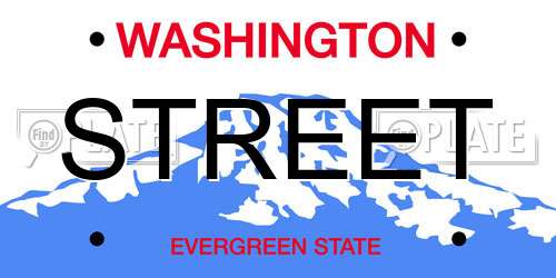 STREET Washington License Plate