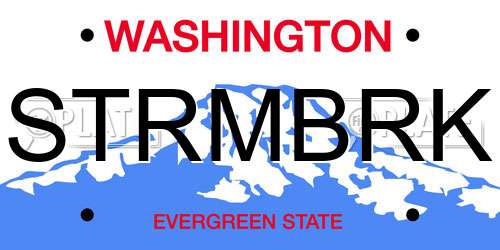 STRMBRK Washington License Plate