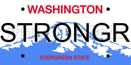 STRONGR Washington License Plate