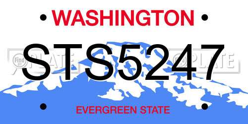 STS5247 Washington License Plate