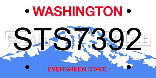 STS7392 Washington License Plate