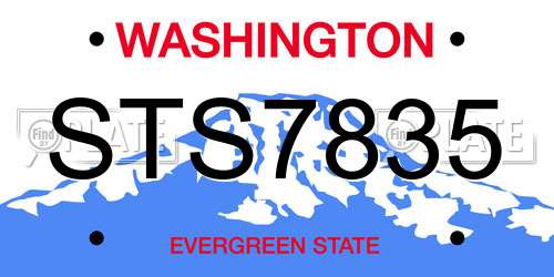 STS7835 Washington License Plate