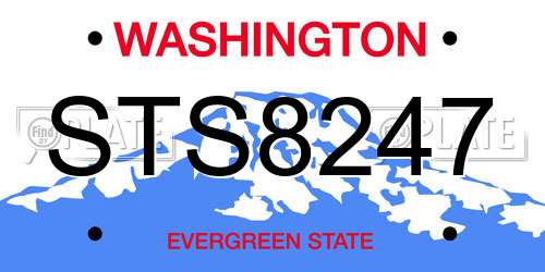 STS8247 Washington License Plate