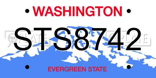 STS8742 Washington License Plate