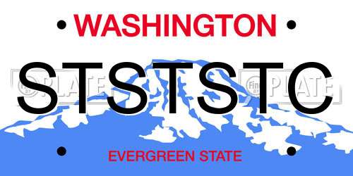 STSTSTC Washington License Plate