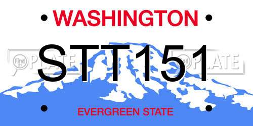 STT151 Washington License Plate