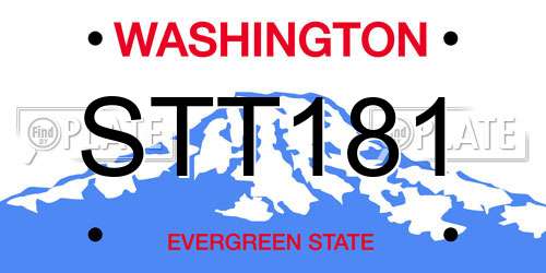 STT181 Washington License Plate