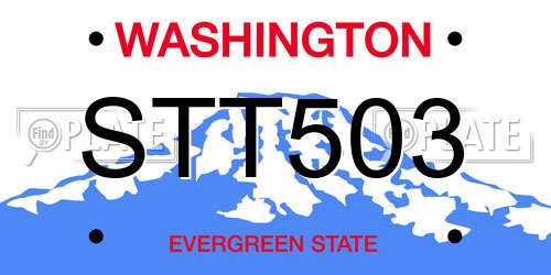 STT503 Washington License Plate