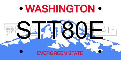 STT80E Washington License Plate