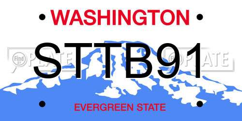 STTB91 Washington License Plate