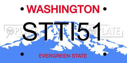 STTI51 Washington License Plate