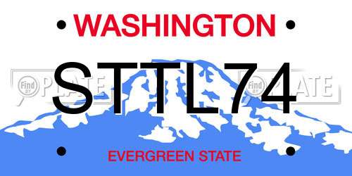 STTL74 Washington License Plate