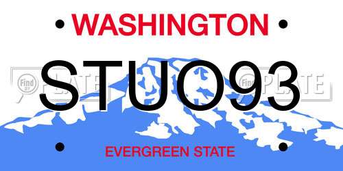 STUO93 Washington License Plate