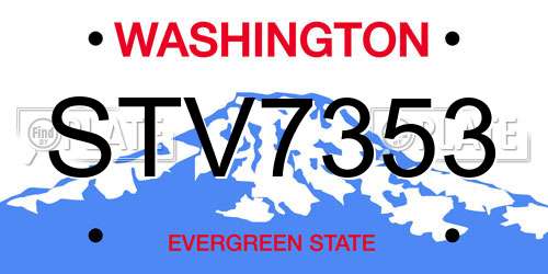STV7353 Washington License Plate