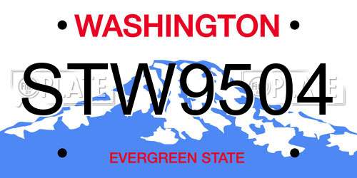 STW9504 Washington License Plate