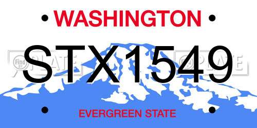 STX1549 Washington License Plate
