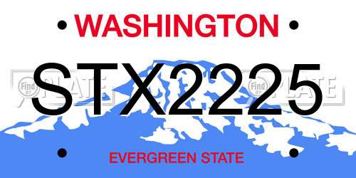 STX2225 Washington License Plate