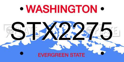 STX2275 Washington License Plate