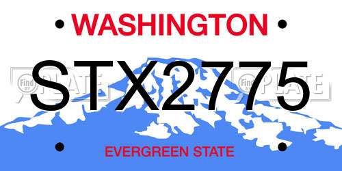 STX2775 Washington License Plate