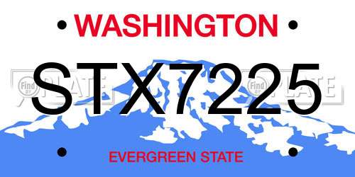STX7225 Washington License Plate