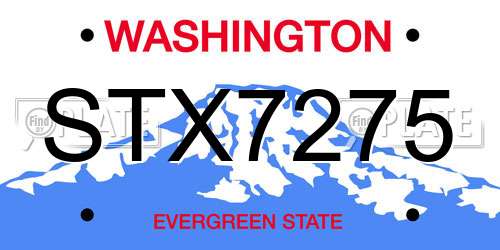 STX7275 Washington License Plate