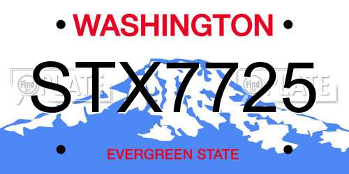 STX7725 Washington License Plate