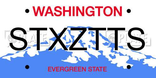 STXZTTS Washington License Plate