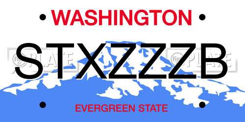 STXZZZB Washington License Plate