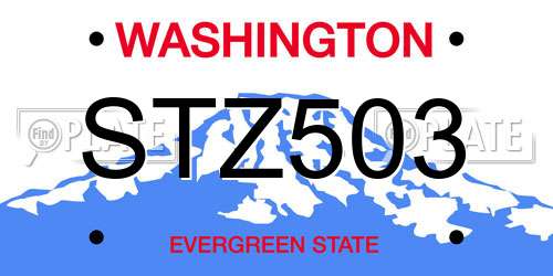 STZ503 Washington License Plate