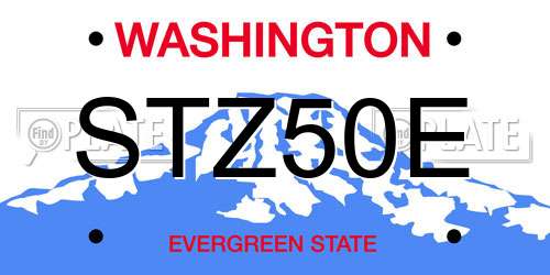 STZ50E Washington License Plate