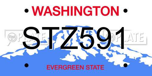 STZ591 Washington License Plate