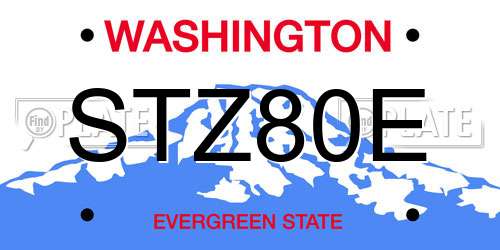 STZ80E Washington License Plate