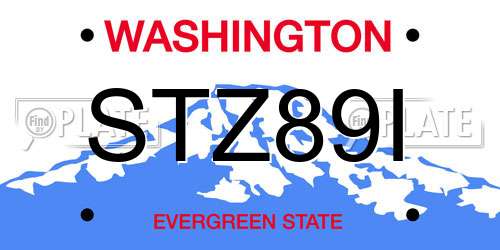 STZ89I Washington License Plate