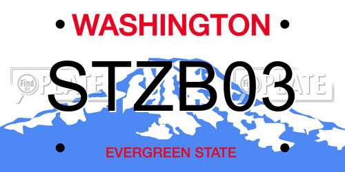 STZB03 Washington License Plate